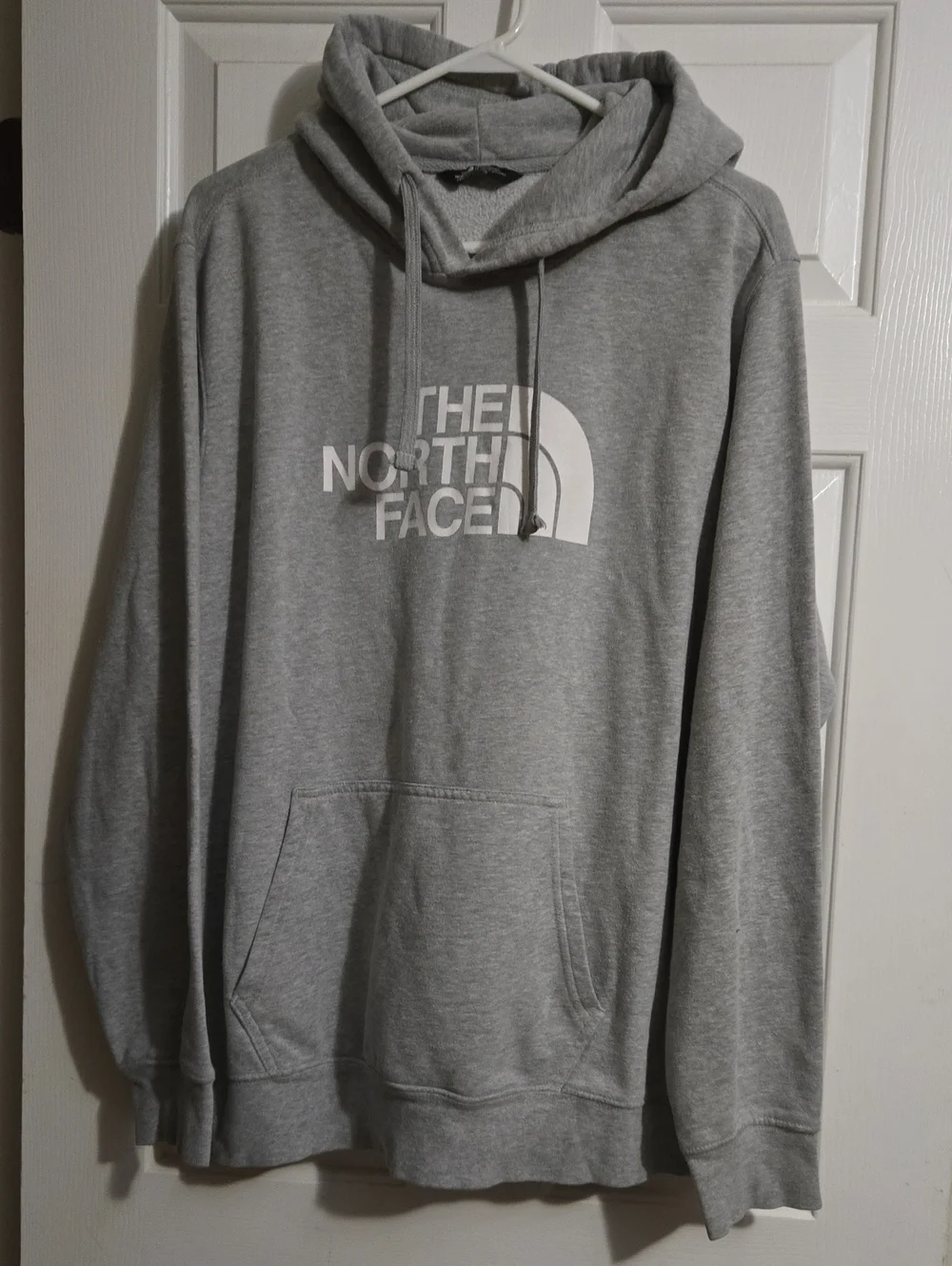 The North Face Grey Pullover Hoodie with White Logo